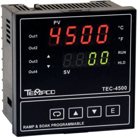 TEMPCO Temperature Control - 90-264VAC, 1/4Din, (2) 2ARelay,  TEC58003